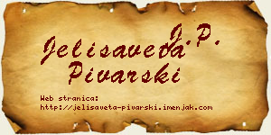 Jelisaveta Pivarski vizit kartica